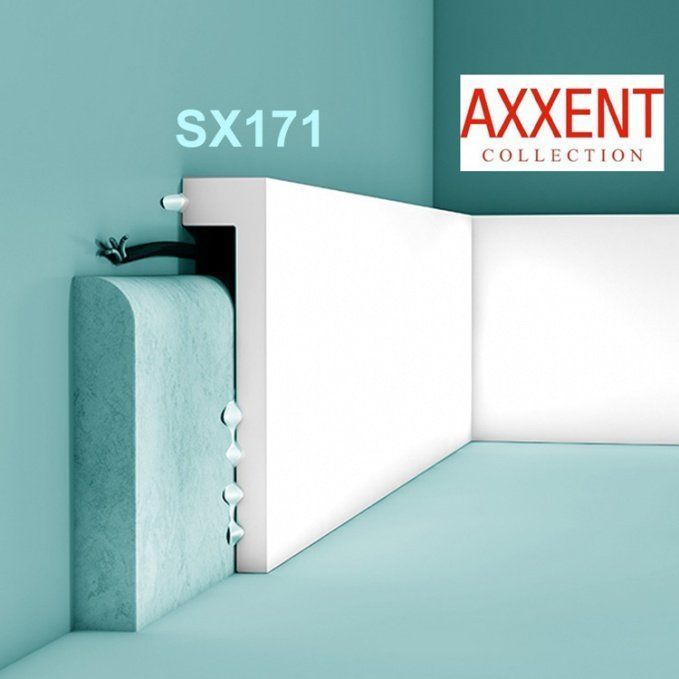 высокий напольный плинтус из дюрополимера с кабель каналом SX171 от ORAC DECOR (Бельгия)