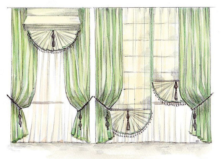 Ампир Декор ткани бесплатный дизайн-проект пошив штор и подушек