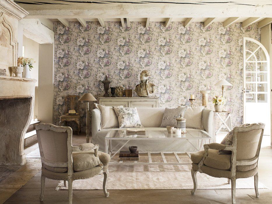 обои с розами в французском стиле Sanderson, каталог Fabienne