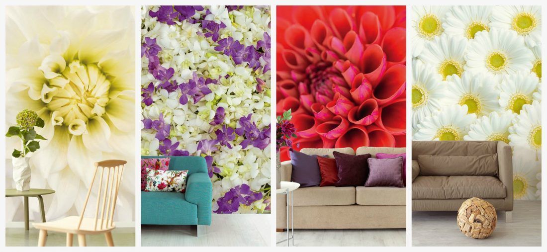фотообои с макросъемкой цветов Eijffinger, каталог Wallpower Rhytm
