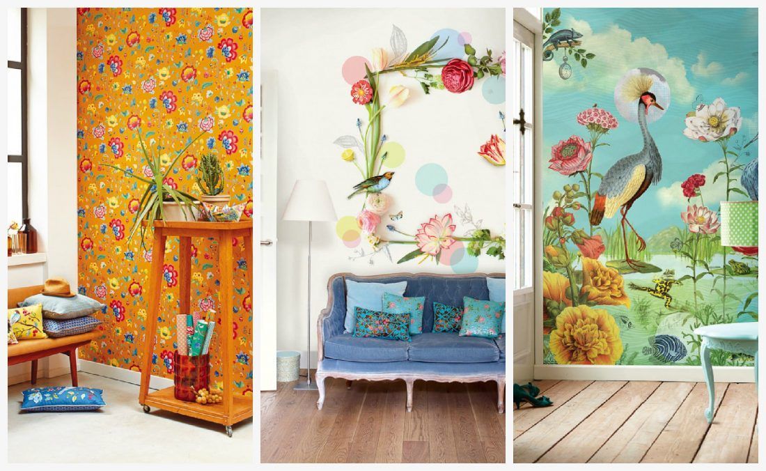 обои с цветами и птицами Eijffinger, каталог PIP III