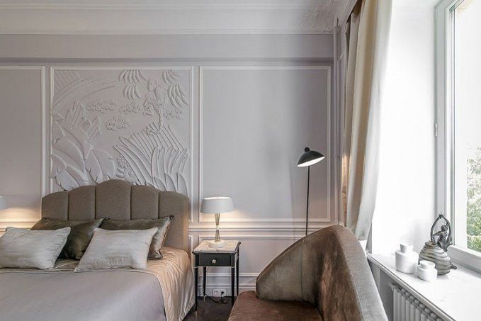 лепнина из полиуретана Orac Decor в интерьере французской спальни-будуара лепнина из полиуретана Orac Decor в интерьере французской спальни-будуара