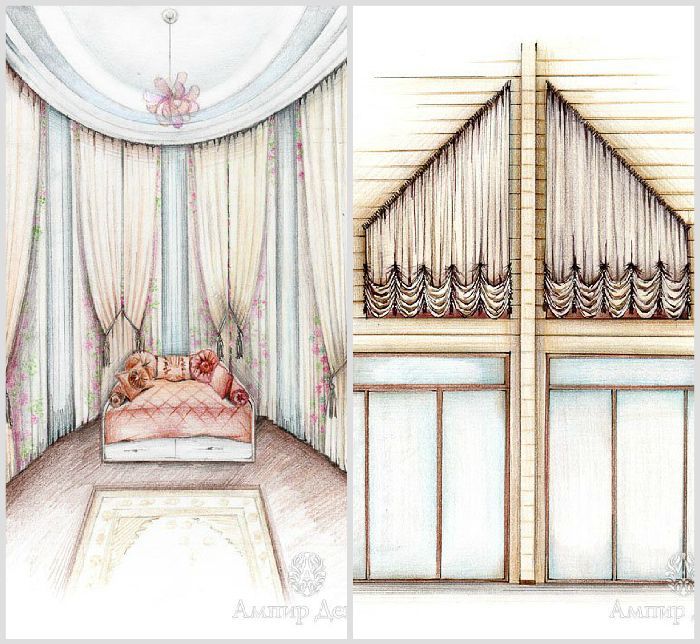 пошив портьер и штор Ампир Декор