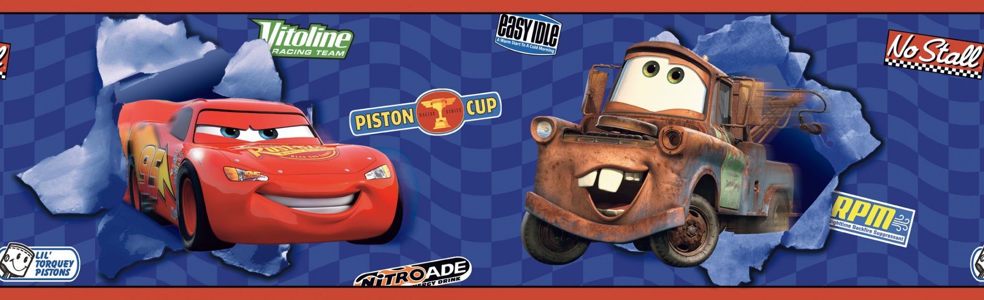 обои для детской с мультфильмом "Тачки", York