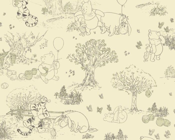 обои с Винни Пухом под раскраску, Disney I