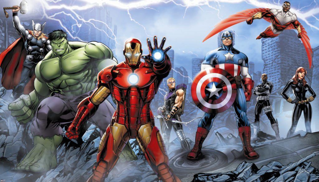 обои в детскую с героями-мстителями Disney