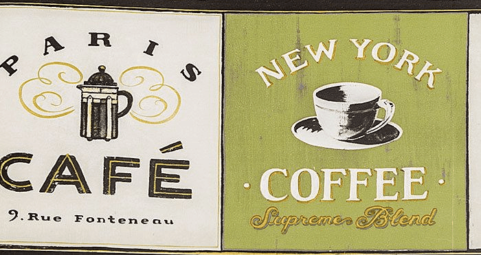 обойные бордюры с кофейниками из коллекции American Archive III бренда Eijffinger