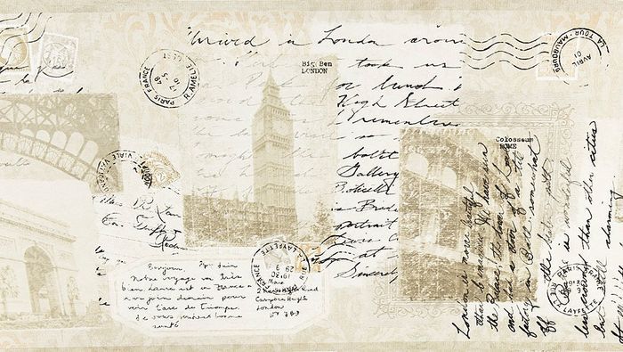 обои с винтажными почтовыми открытками, коллекция American Archive III бренда Eijffinger