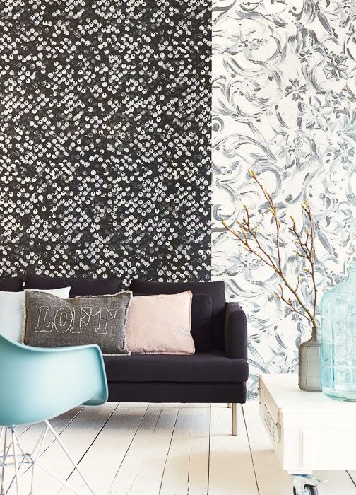 темные обои с геометрией из коллекции Black&Light от Eijffinger