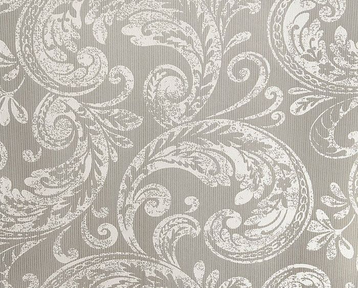 cеребряные обои с растительным орнаментом Eijffinger