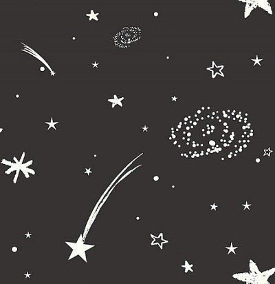 Черные обои со звездами Wallquest