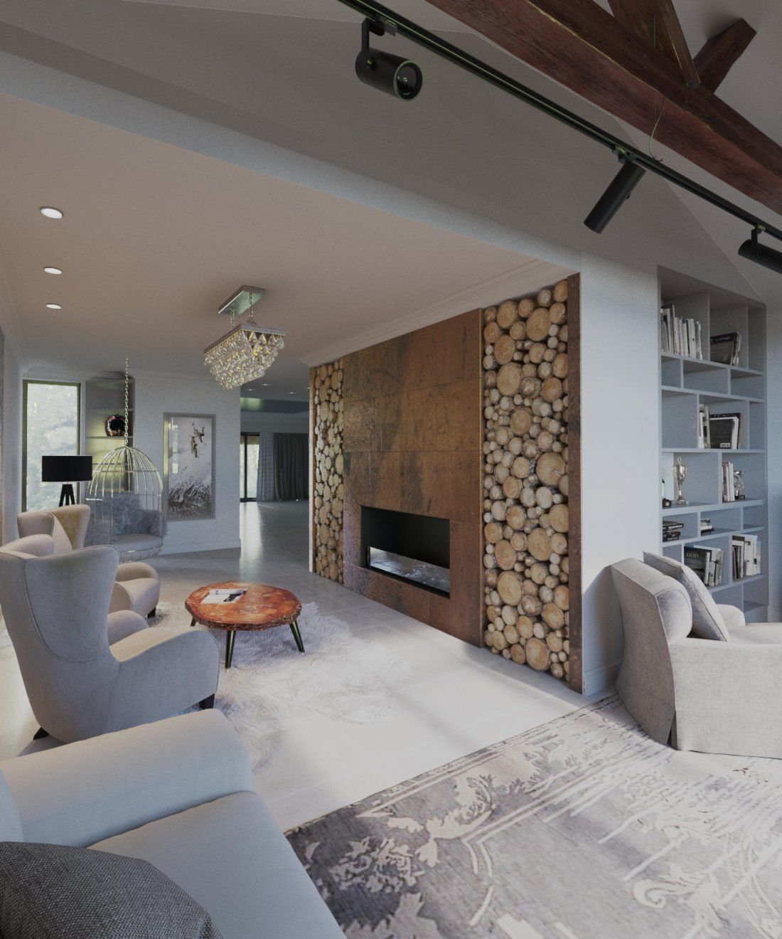 интерьер сложной гостиной Натальи Наумовой