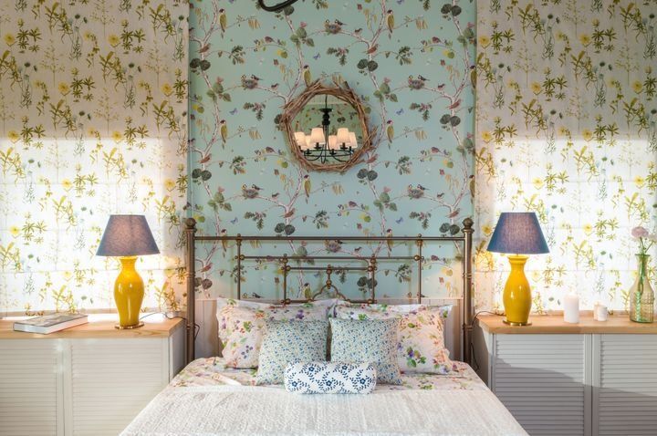 проект "Птички" с голубыми обоями Sanderson из программы Фазенда