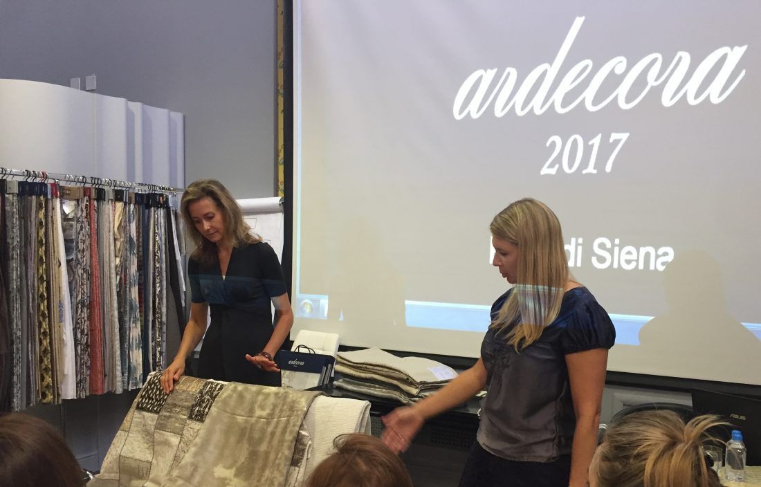 презентация коллекции тканей Palio di Siena от Ardecora в Москве, в Мануфактуре 5 Ампир Декор