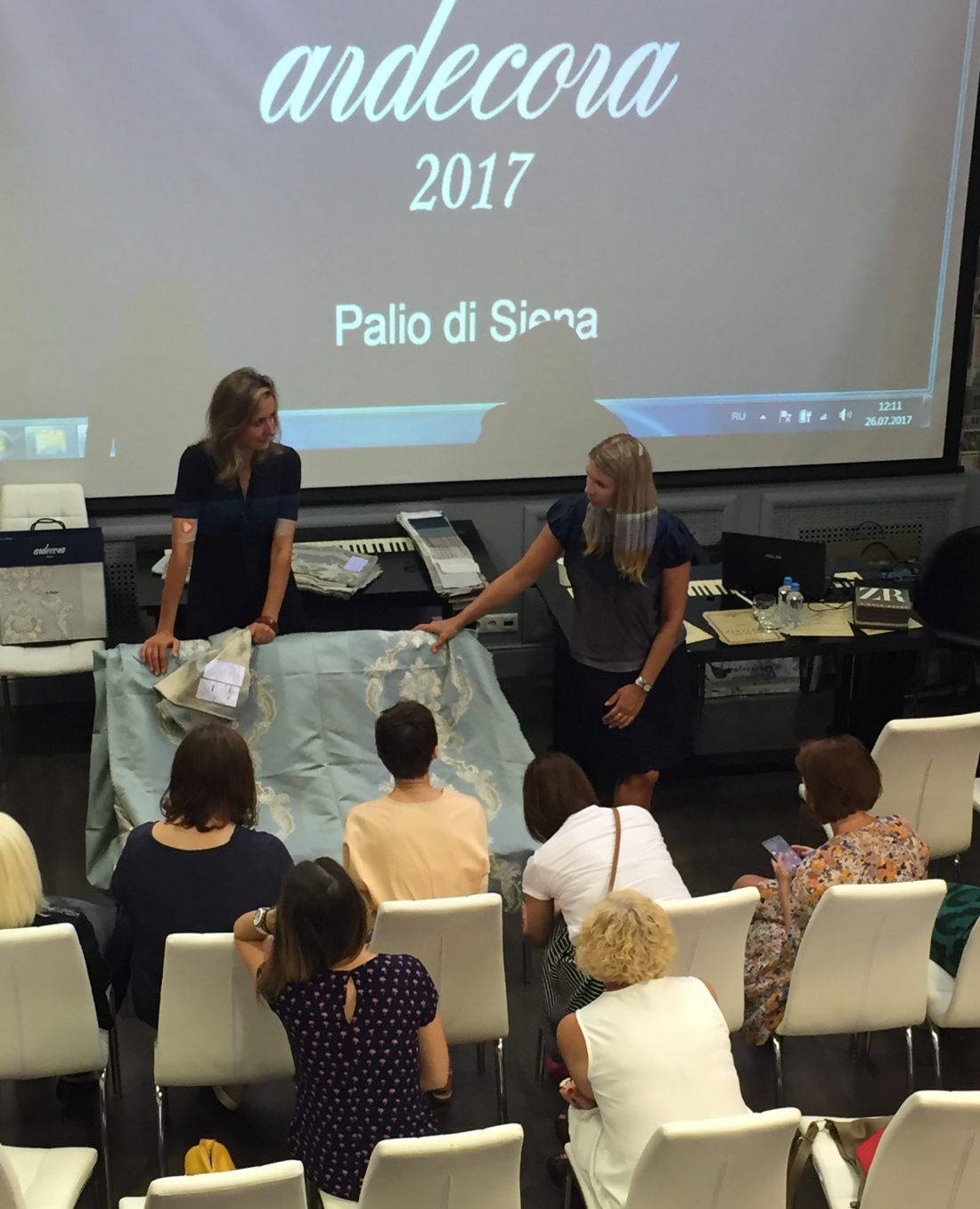 презентация коллекции тканей Palio di Siena от Ardecora в Москве, в Мануфактуре 5 Ампир Декор