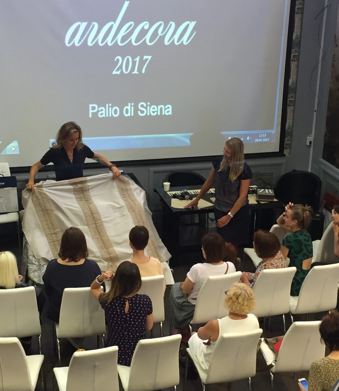 презентация коллекции тканей Palio di Siena от Ardecora в Москве, в Мануфактуре 5 Ампир Декор