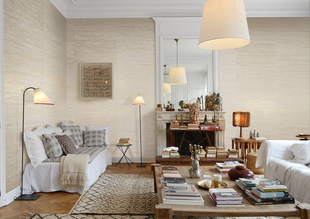 белые обои из рафии Omexco, каталог Cobra