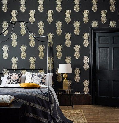 черные обои Sanderson, каталог Art of the Garden