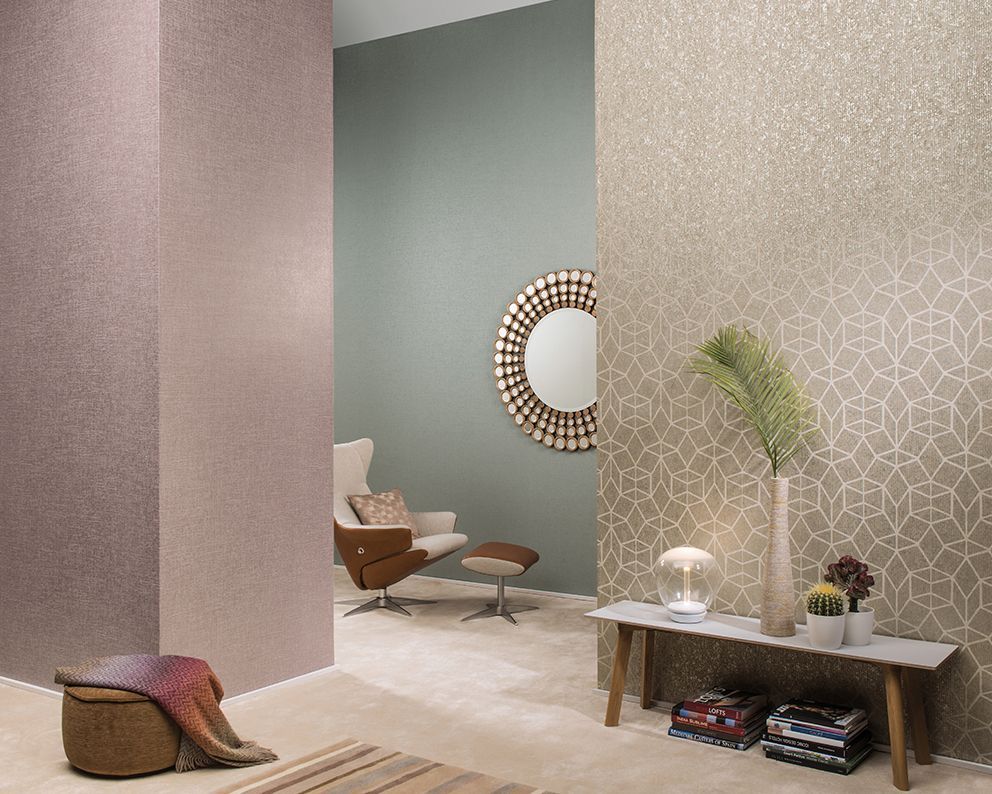 обои с глянцевым геометрическим узором Omexco, каталог Avenue