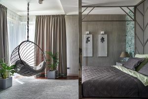 Интерьер спальни в доме Стаса Костюшкина, созданный командой профессионалов.