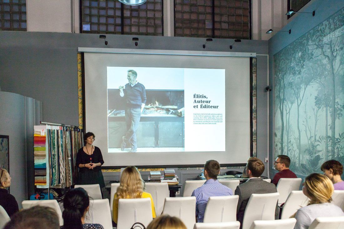 презентация французских обоев Elitis в Центре Дизайна Мануфактура 5 Ампир Декор