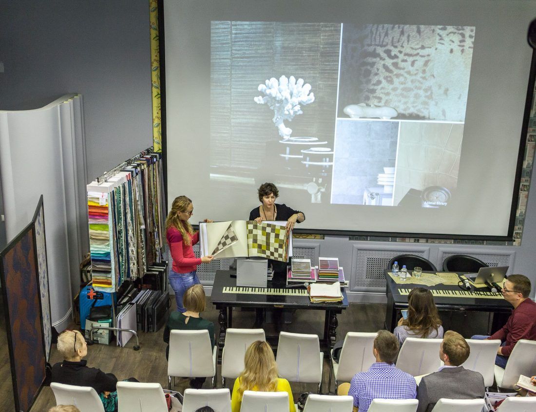 презентация французских обоев Elitis в Центре Дизайна Мануфактура 5 Ампир Декор