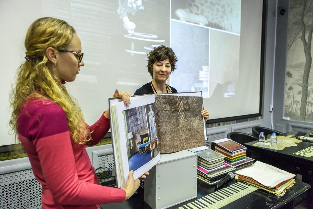 презентация французских обоев Elitis в Центре Дизайна Мануфактура 5 Ампир Декор