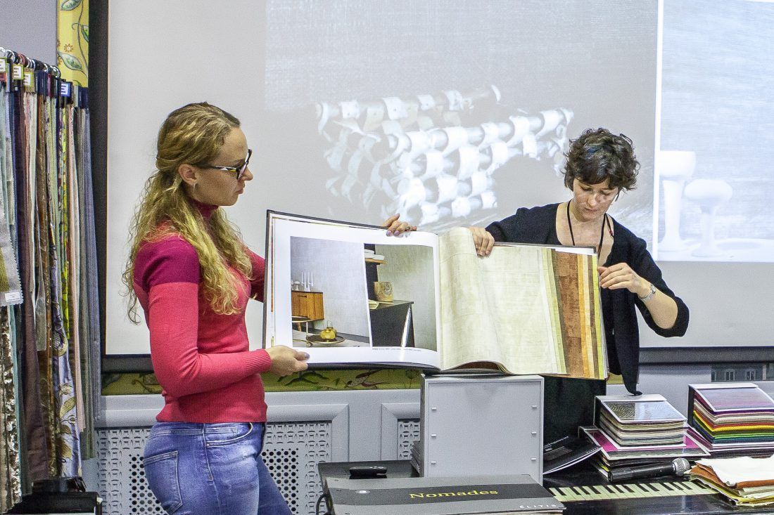 презентация французских обоев Elitis в Центре Дизайна Мануфактура 5 Ампир Декор