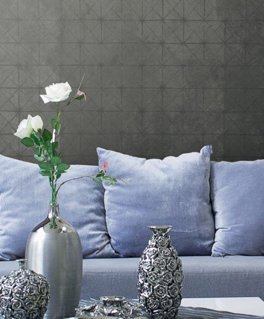 Замшевые обои с геометрическим орнаментом под плитку, коллекция Fuji, производитель Fardis