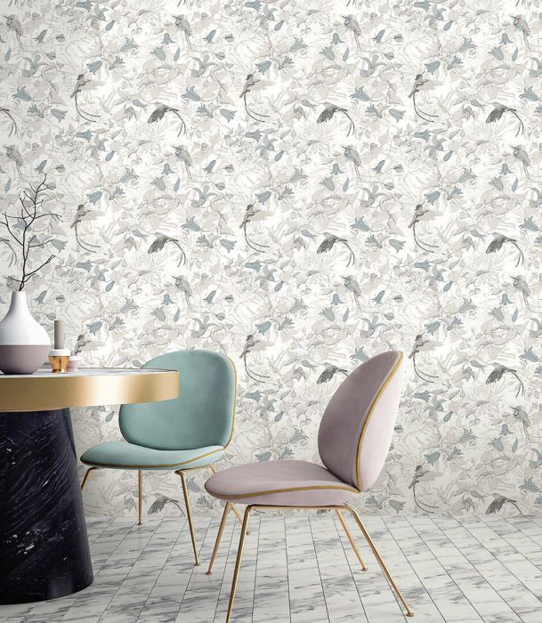 Флизелиновые обои с рисунками павлинов, коллекция Paradise, бренд Fardis