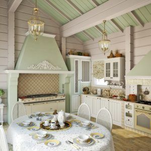 Гостевой дом в поселке Агалатово, интерьер кухни в стиле прованс, дизайнер Светлана Маслова