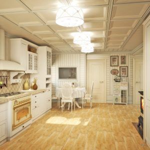 Гостевой дом в поселке Лисий нос, кухня в стиле прованс, дизайнер интерьера: Светлана Маслова