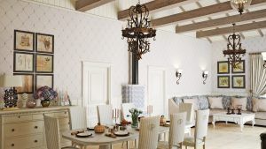 Гостевой дом Вартемяги, интерьер гостиной в стиле прованс, дизайнер: Светлана Маслова