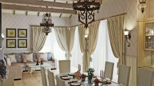 Гостевой дом Вартемяги, интерьер гостиной в стиле прованс, дизайнер: Светлана Маслова