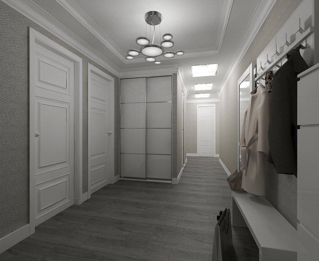 коридор после перепланировки, дизайнер Елена Андрианова