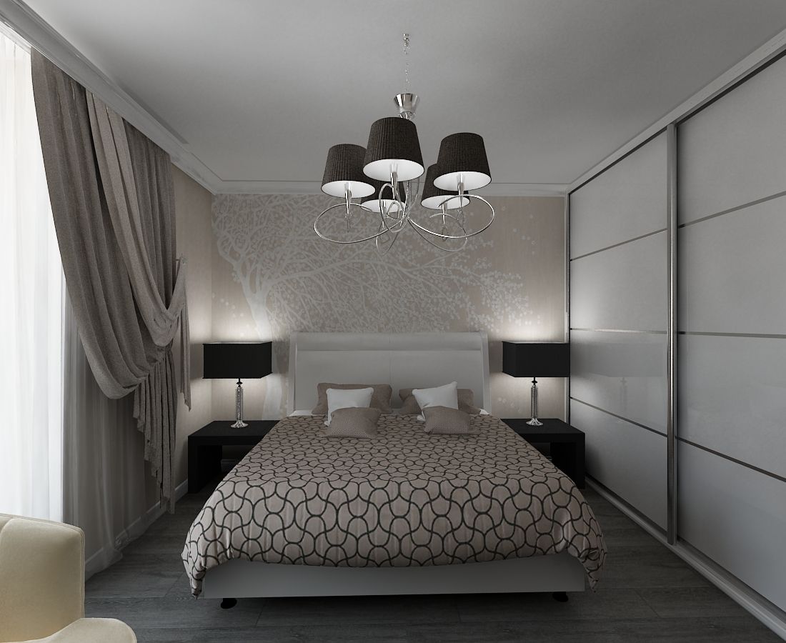 натуральные ткани и умиротворяющее панно в спальне, дизайнер Елена Андрианова