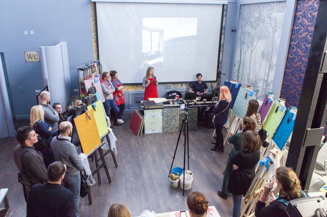 мастер-класс по декорированию Lincrusta красками Sherwin-Williams в Центре Дизайна Мануфактура 5 Ампир Декор