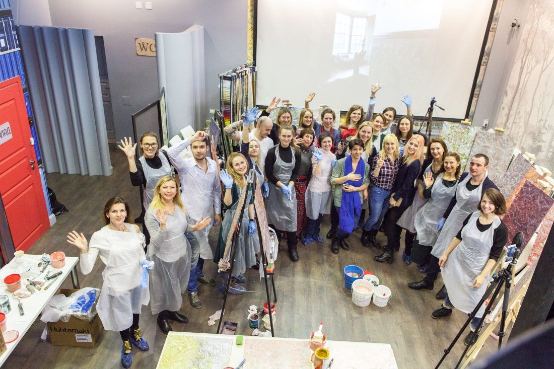 мастер-класс по декорированию Lincrusta красками Sherwin-Williams в Центре Дизайна Мануфактура 5 Ампир Декор