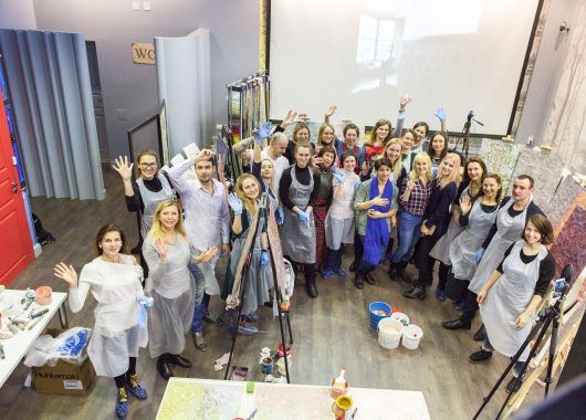 мастер-класс по декорированию Lincrusta красками Sherwin-Williams в Центре Дизайна Мануфактура 5 Ампир Декор