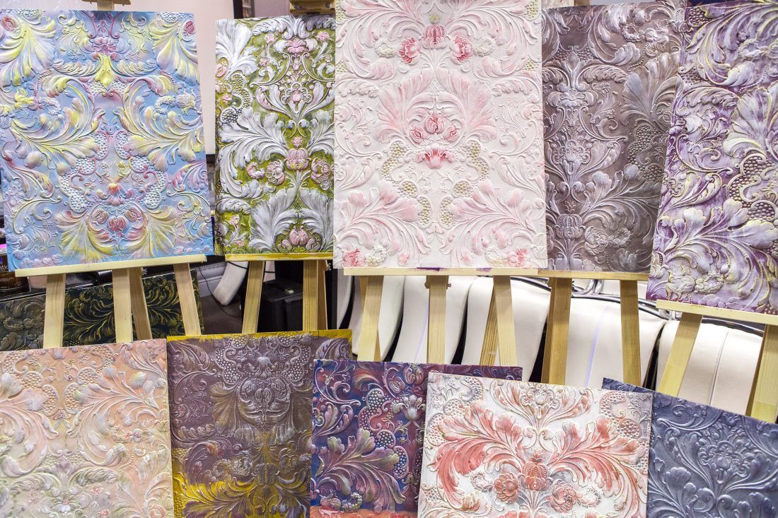 мастер-класс по декорированию Lincrusta красками Sherwin-Williams в Центре Дизайна Мануфактура 5 Ампир Декор