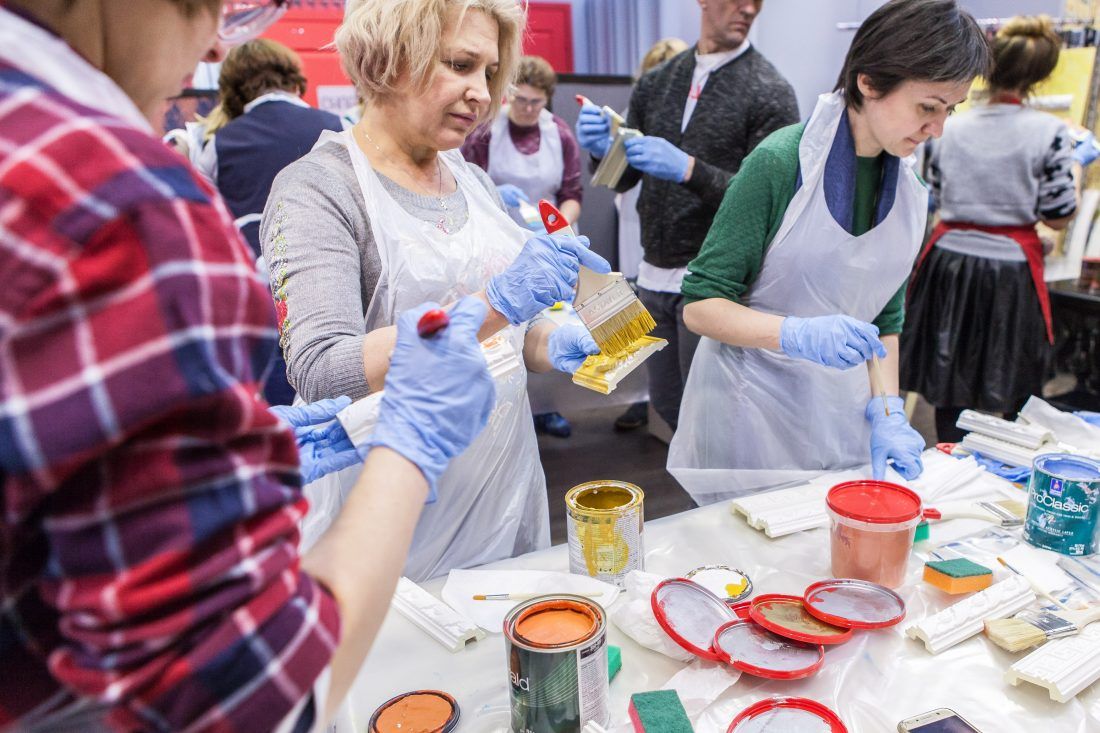 мастер-класс Sherwin-Williams по декорированию лепнины в Центре Дизайна Мануфактура 5 Ампир Декор