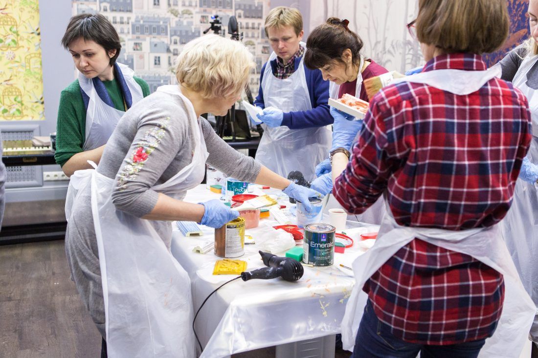 мастер-класс Sherwin-Williams по декорированию лепнины в Центре Дизайна Мануфактура 5 Ампир Декор