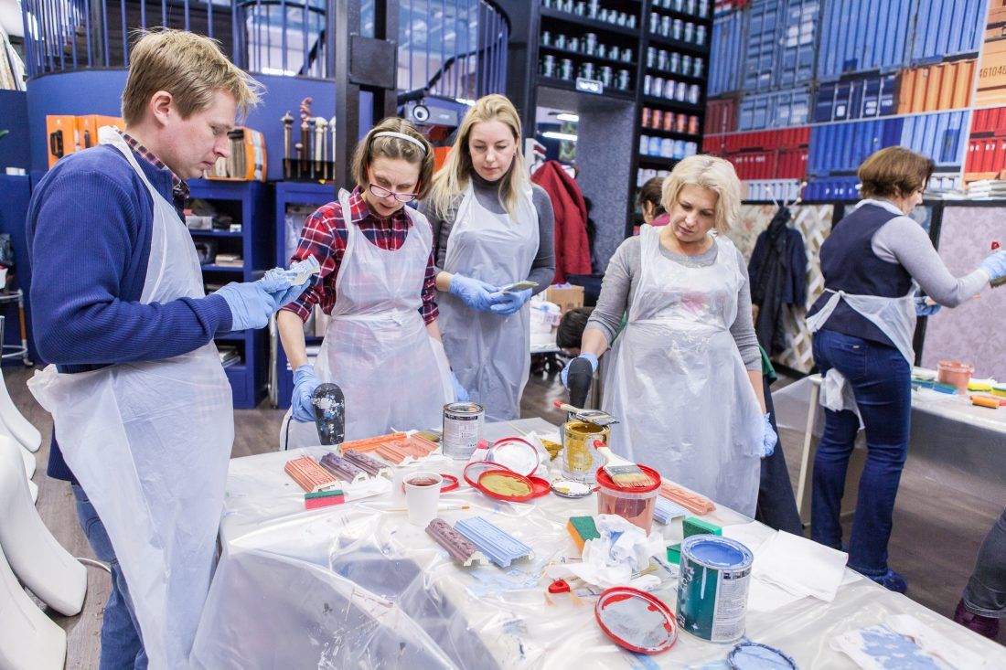 мастер-класс Sherwin-Williams по декорированию лепнины в Центре Дизайна Мануфактура 5 Ампир Декор