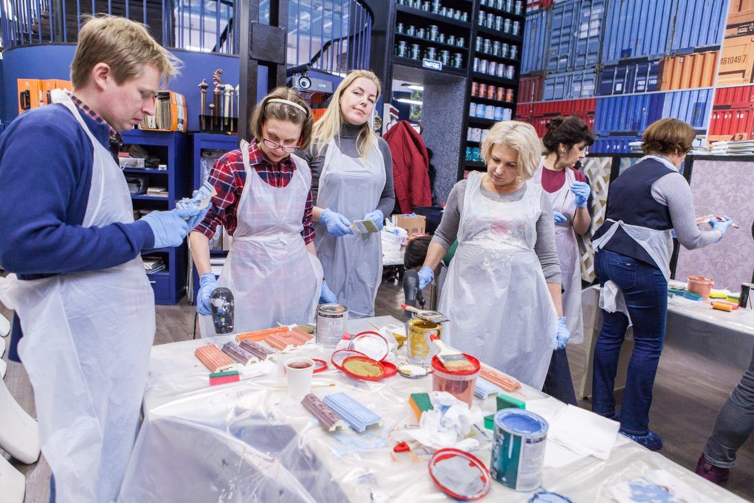 мастер-класс Sherwin-Williams по декорированию лепнины в Центре Дизайна Мануфактура 5 Ампир Декор