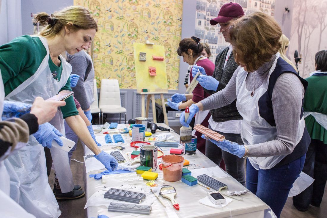 мастер-класс Sherwin-Williams по декорированию лепнины в Центре Дизайна Мануфактура 5 Ампир Декор