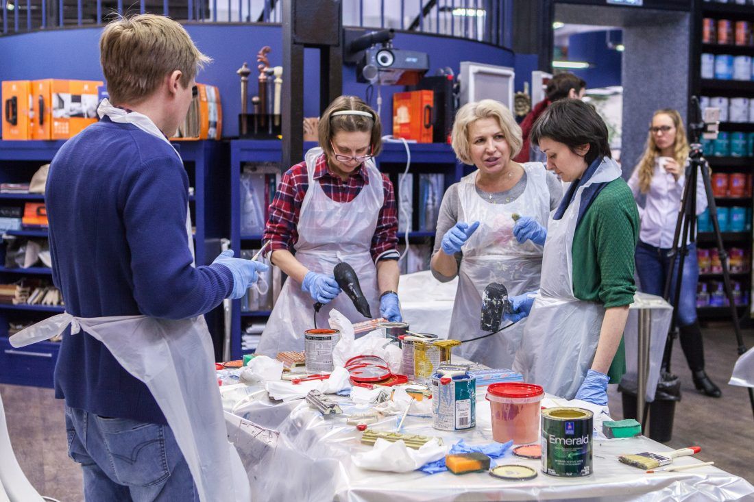 мастер-класс Sherwin-Williams по декорированию лепнины в Центре Дизайна Мануфактура 5 Ампир Декор