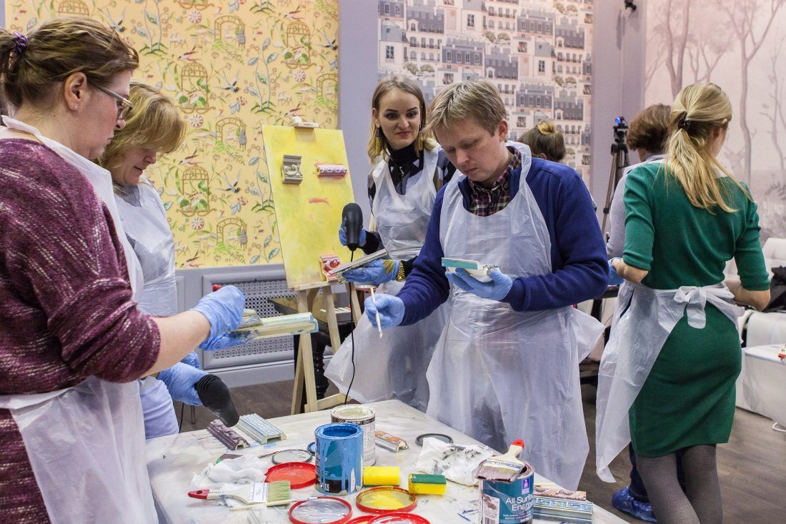 мастер-класс Sherwin-Williams по декорированию лепнины в Центре Дизайна Мануфактура 5 Ампир Декор