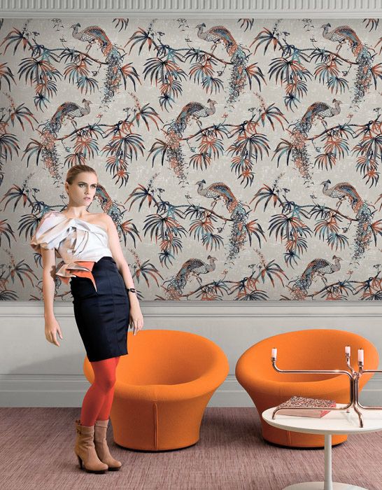 тропический принт с павлинами из коллекции Paradise от Fardis