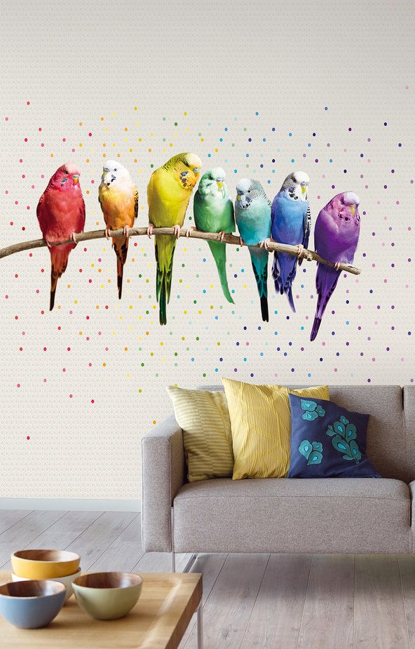 попугаи всех цветов радуги из коллекции Wallpower Wonders от Eijffinger