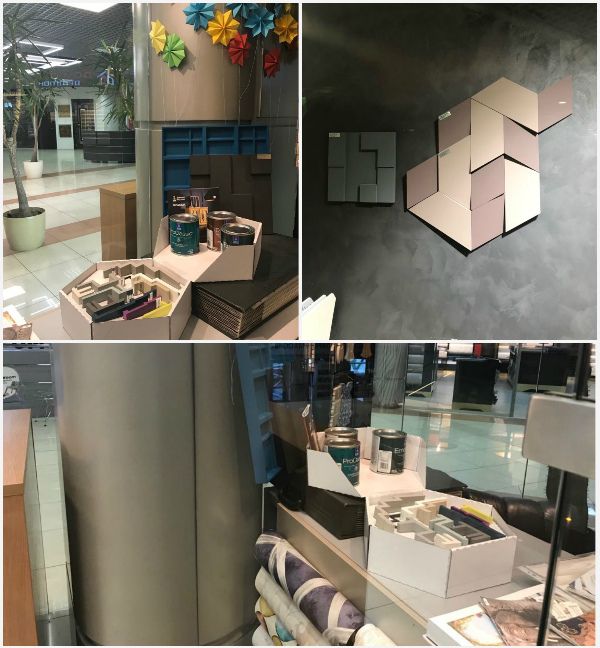 образцы лепнины Modern, окрашенные красками Sherwin-Williams, в ИП «Фролова Е.В.» (ТЦ «ИНТЕРИО»), Cанкт-Петербург